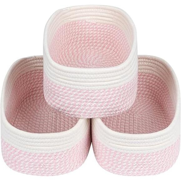 CubesLand Rectangle Organization/Storage Basket, Natural Cotton Rope Woven - Picture 7 of 7